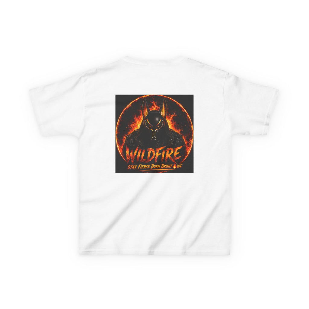 Wildfire Kids T‑Shirt — Fiery Anubis Graphic Tee ("Wildfire: Stay Fierce, Burn Bright")