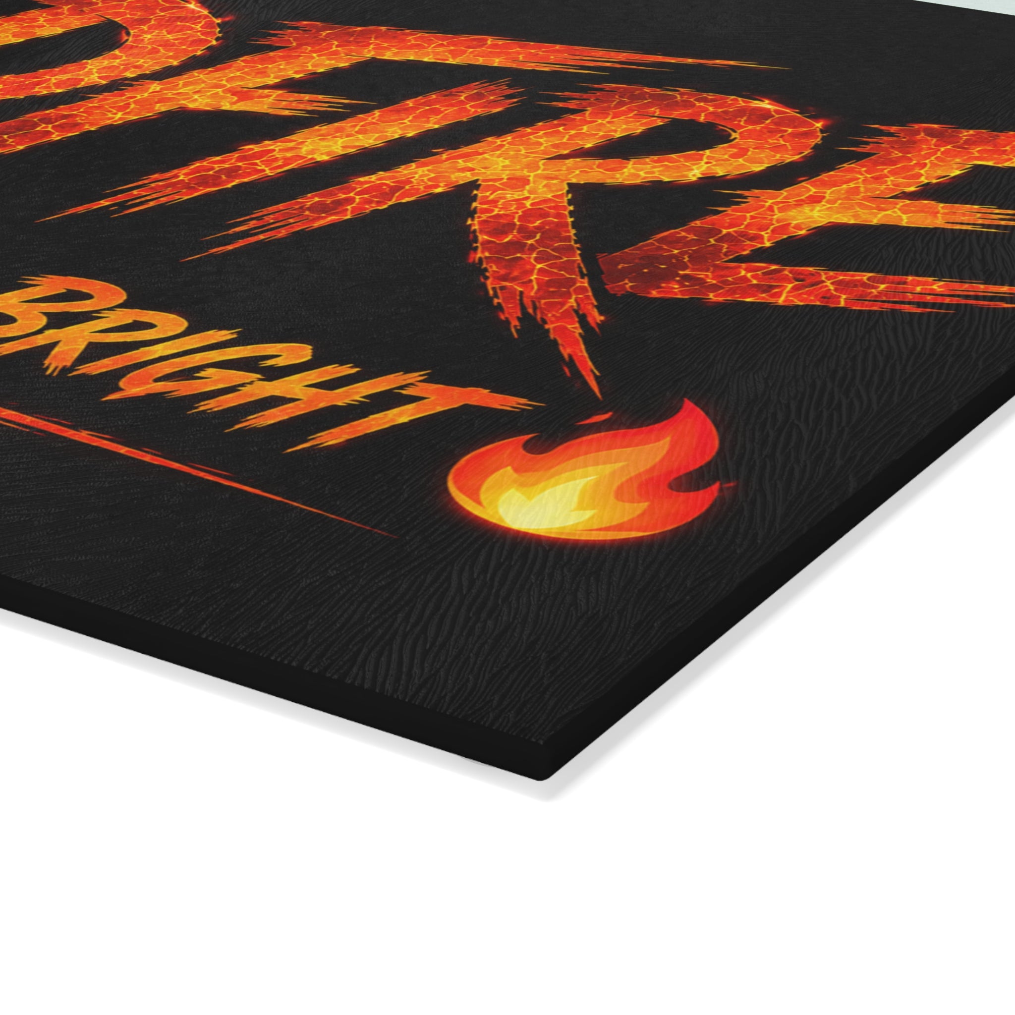Wildfire Glass Cutting Board — "Stay Fierce Burn Bright" Flame Kitchen Board