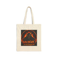 Tote Bag — 'Wildfire' & 'Wolf Pack' Fiery Wolf Canvas Tote, Gothic Animal Lover Gift