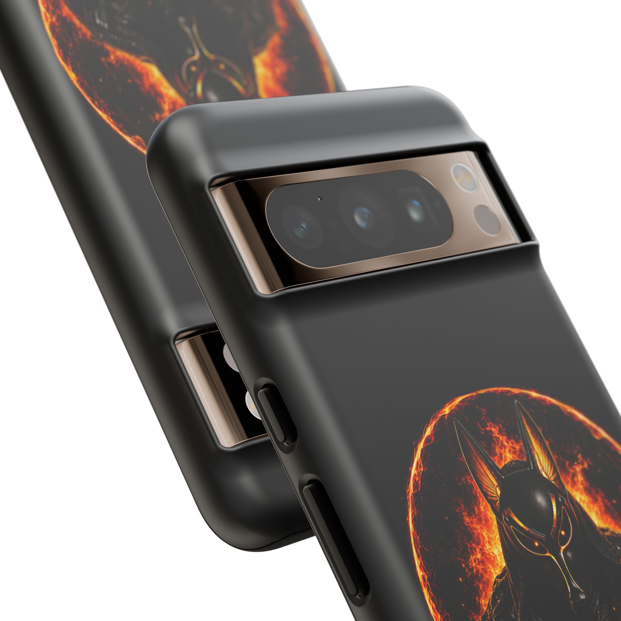Wildfire Phone Case — Fierce Flaming Anubis Design, "Stay Fierce Burn Bright"