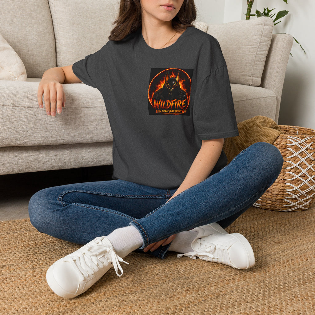 Wildfire Sekhmet's Fire Graphic T-Shirt — "Wildfire" Fiery Anubis Band Tee