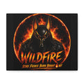 Wildfire Anubis Canvas — ‘WILDFIRE Stay Fierce Burn Bright’ Matte Stretched Wall Art