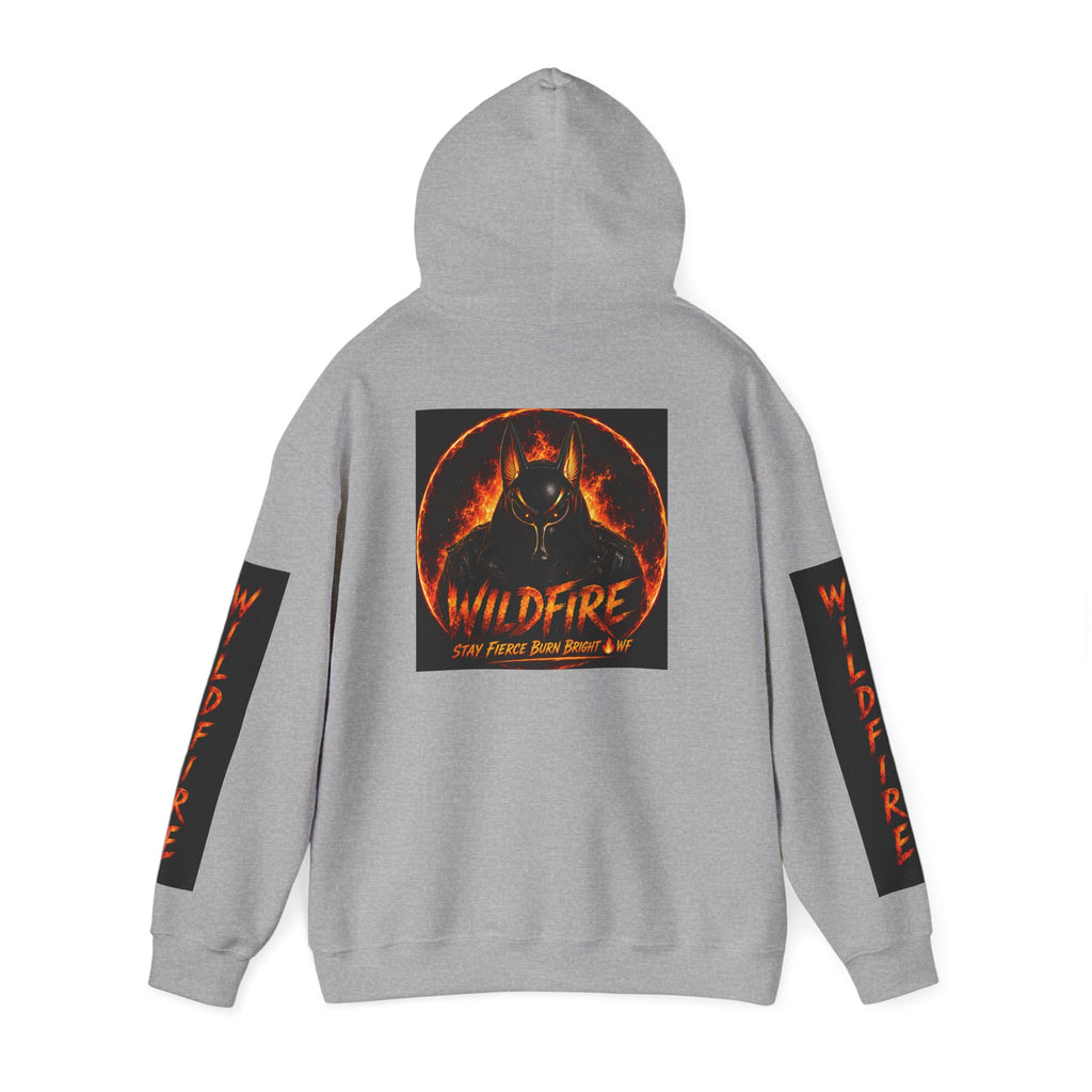 Wildfire Stay Fierce Burn Bright Hoodie — 'Wildfire' Flame Graphic Hooded Sweatshirt