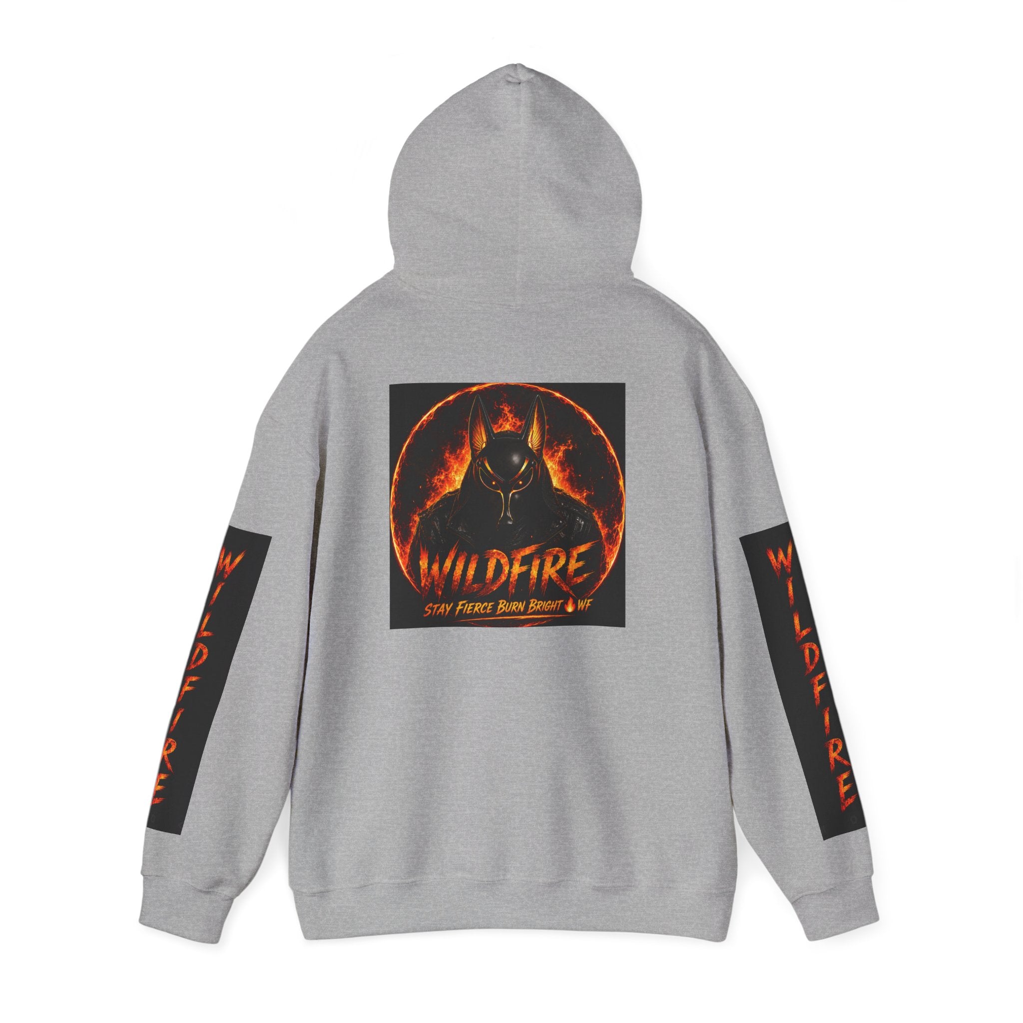 Wildfire Stay Fierce Burn Bright Hoodie — 'Wildfire' Flame Graphic Hooded Sweatshirt