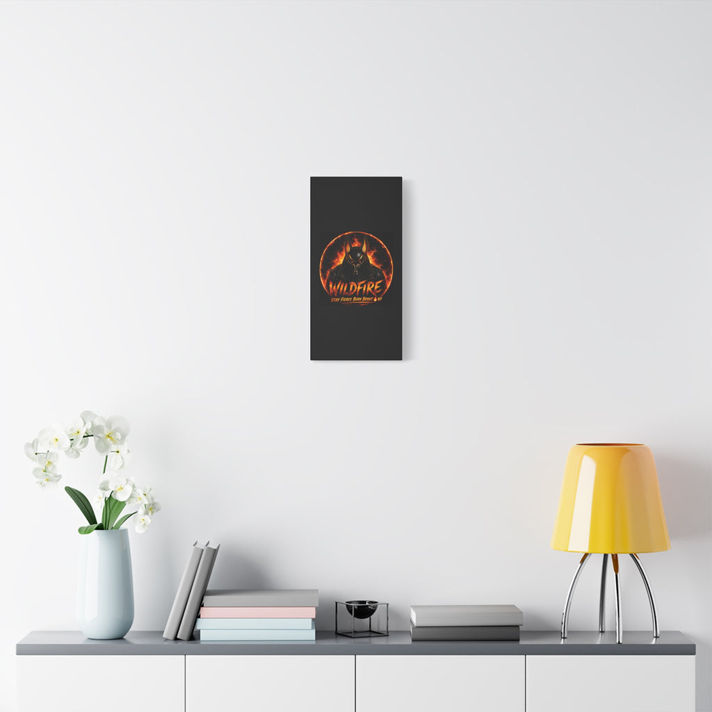 Wildfire Anubis Canvas — ‘WILDFIRE Stay Fierce Burn Bright’ Matte Stretched Wall Art