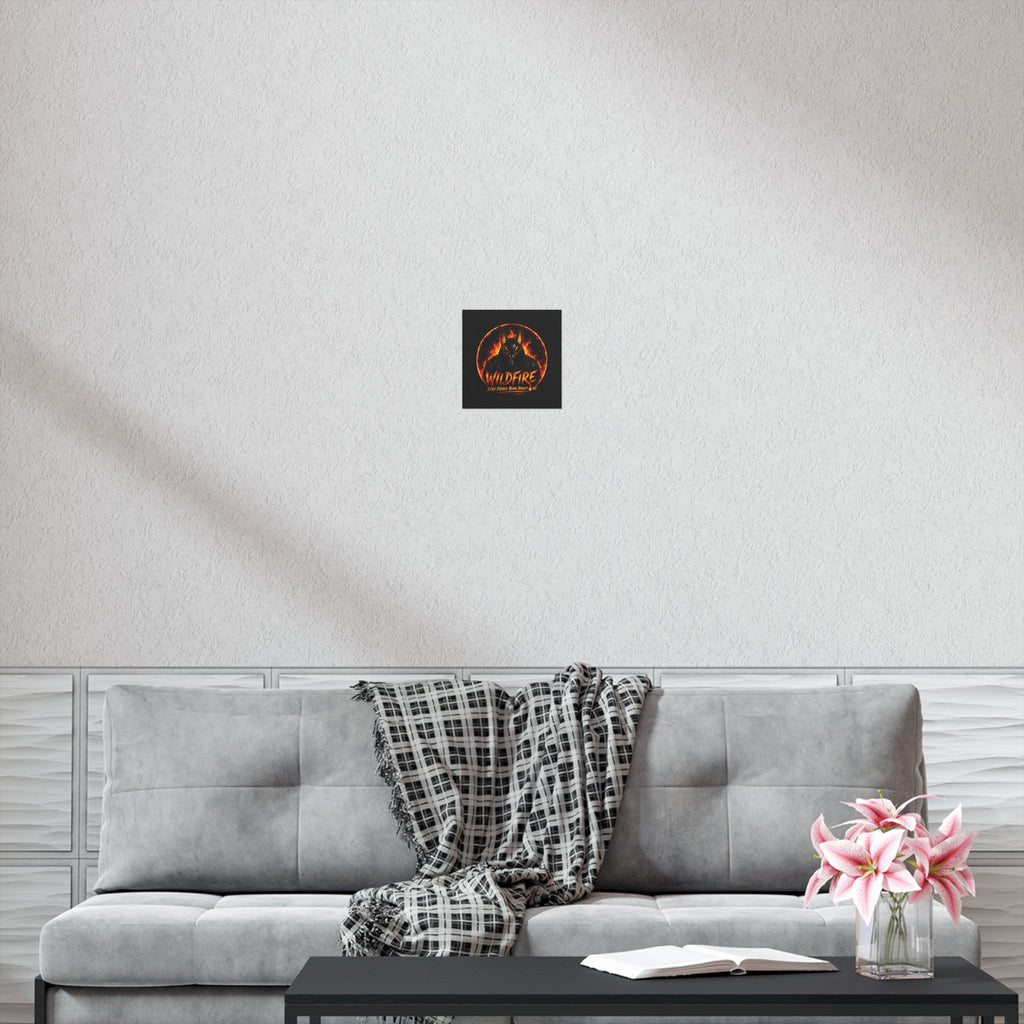Wildfire Poster — Fiery Anubis Illustration with 'Stay Fierce Burn Bright'