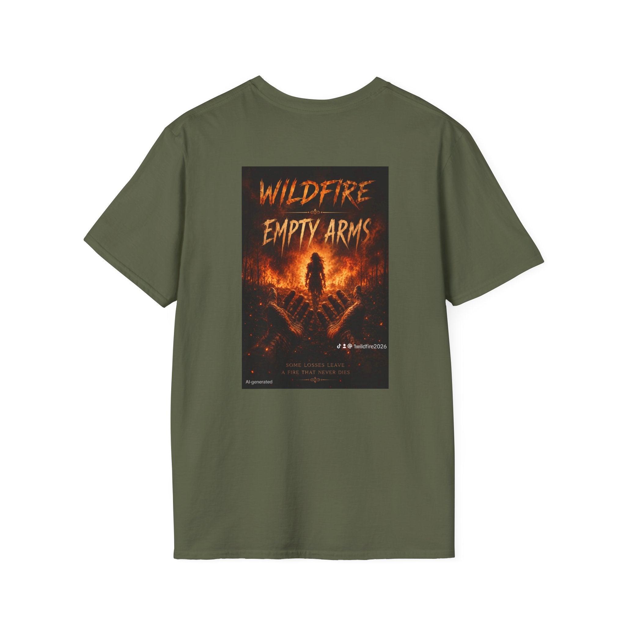 Wildfire Empty Arms T-Shirt — Bold Fire Graphic Tee