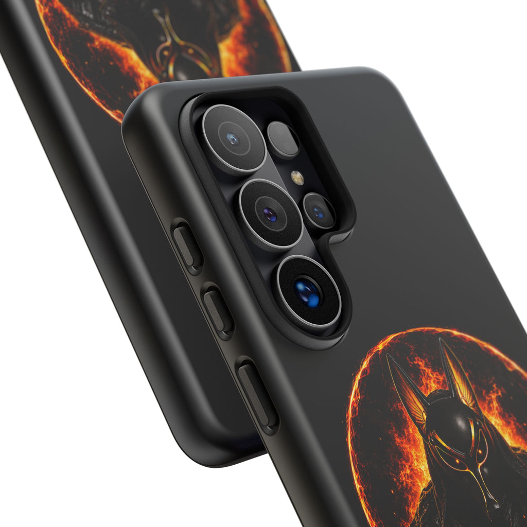 Wildfire Phone Case — Fierce Flaming Anubis Design, "Stay Fierce Burn Bright"