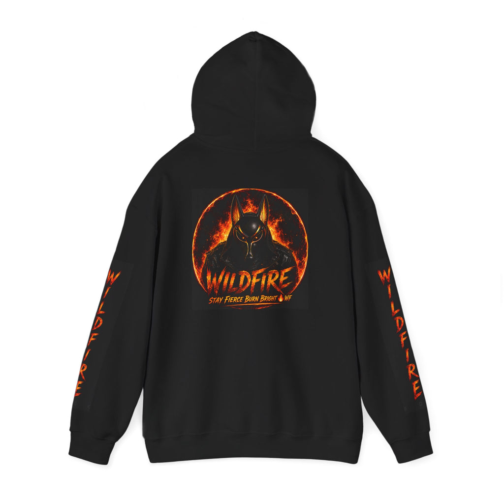 Wildfire Stay Fierce Burn Bright Hoodie — 'Wildfire' Flame Graphic Hooded Sweatshirt