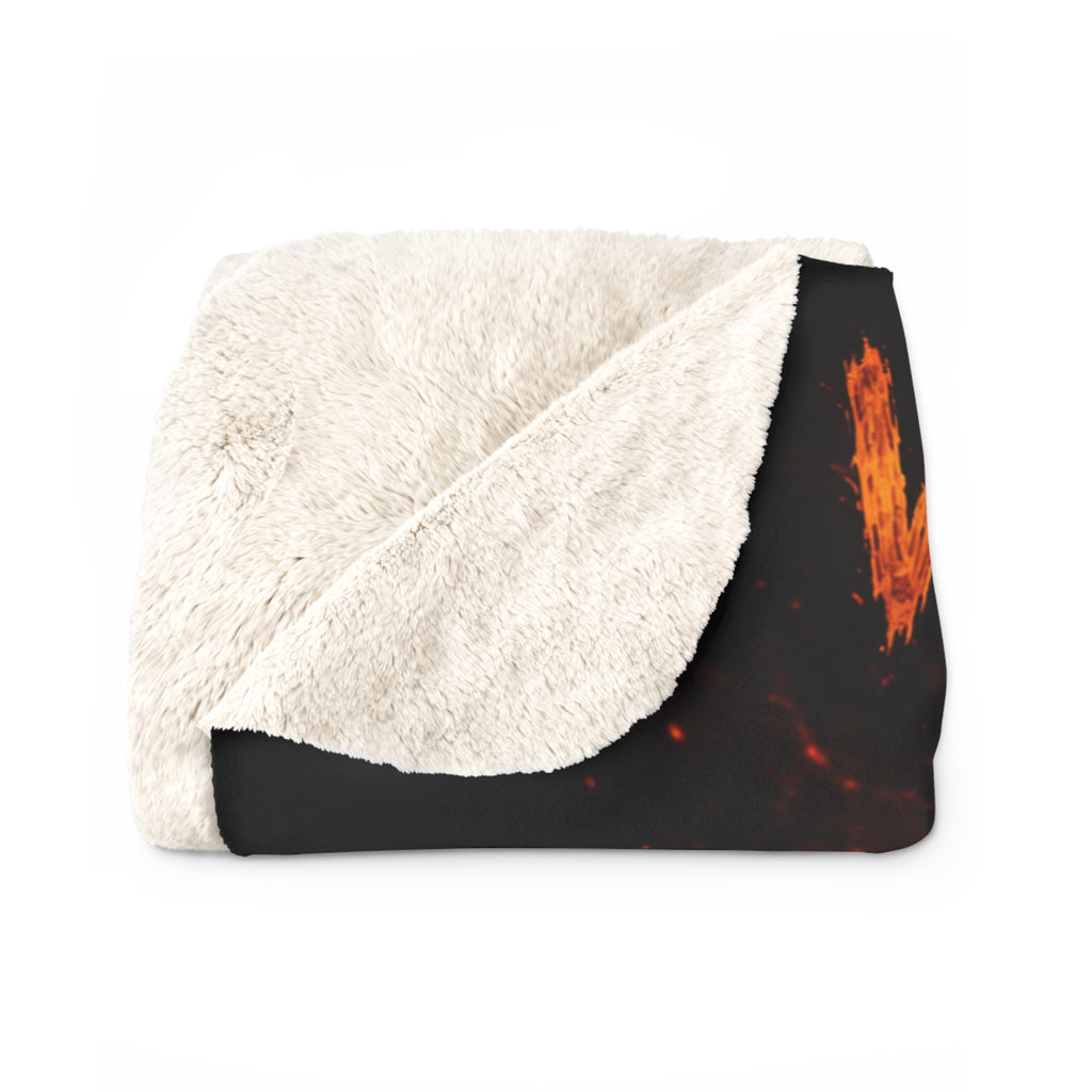 Wildfire Sherpa Fleece Blanket — 'Wildfire: Sekhmet's Fire' Fiery Lioness Throw