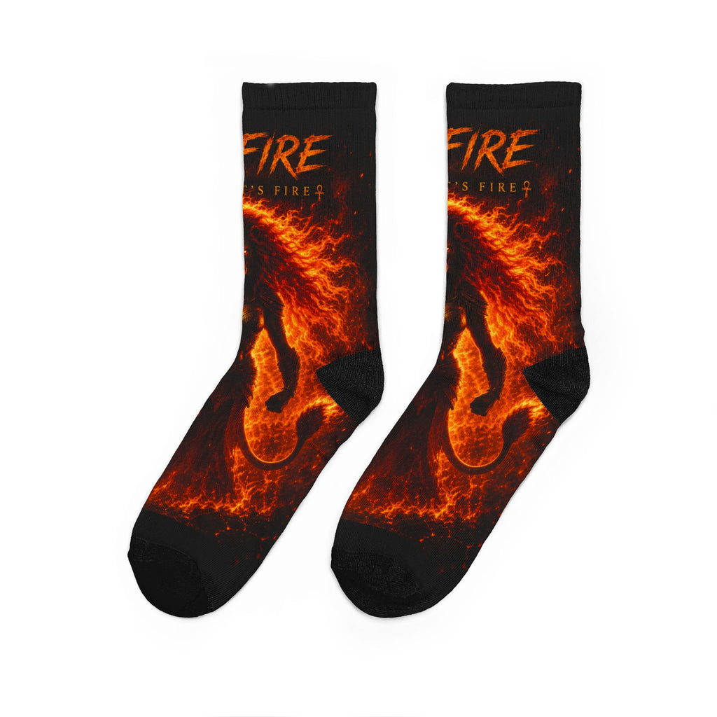 Fiery ‘Wild’ Flame Guitar Crew Socks — Rock & Metal Band Merch