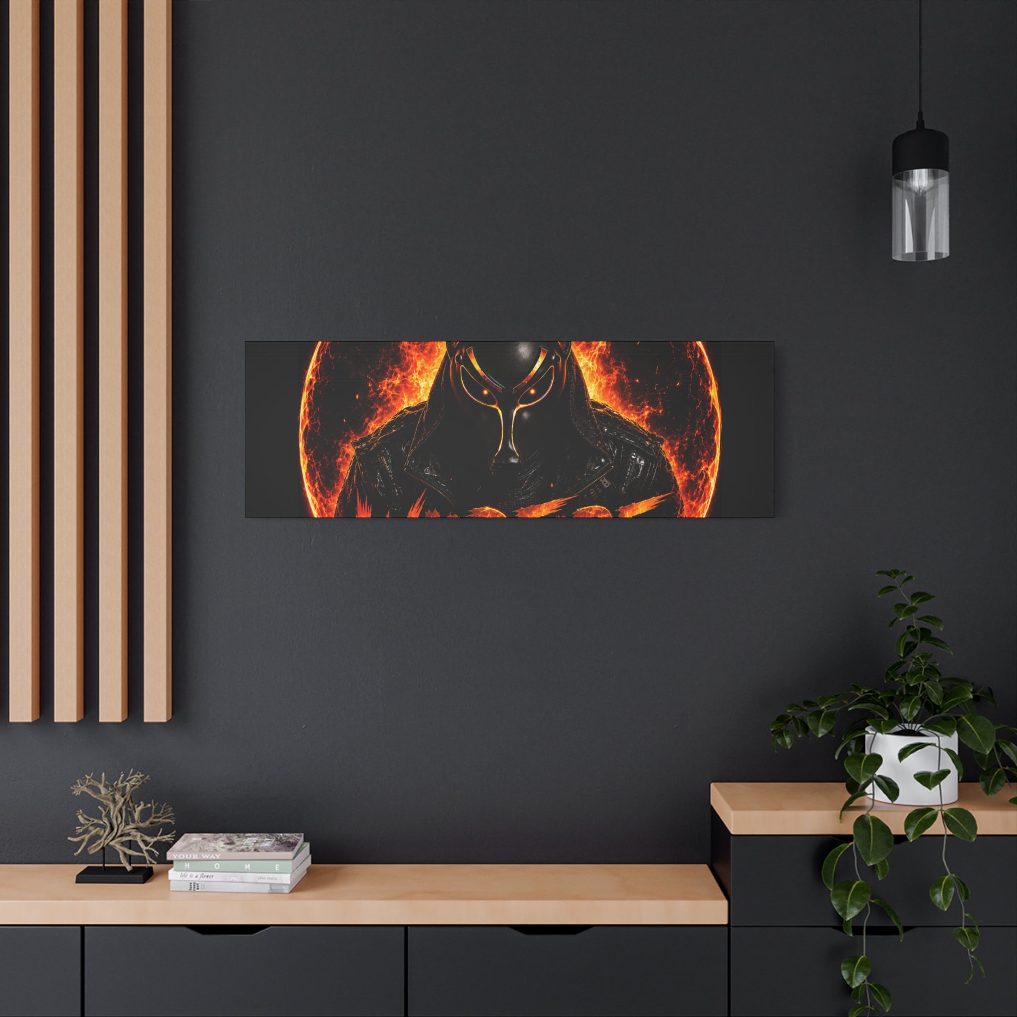 Wildfire Anubis Canvas — ‘WILDFIRE Stay Fierce Burn Bright’ Matte Stretched Wall Art