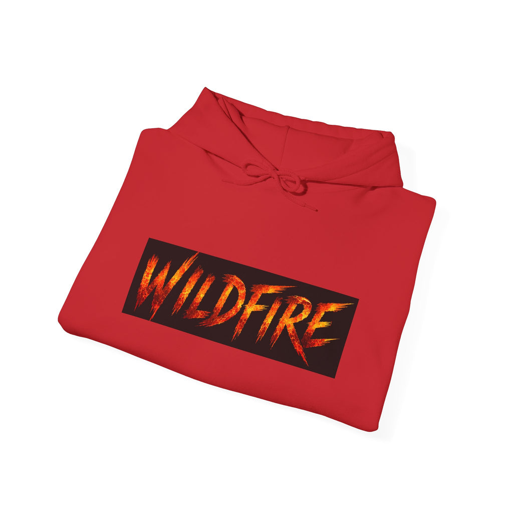 Wildfire Sekhmet's Fire Graphic Hoodie — Fiery Elemental Back Art & Sleeve Text