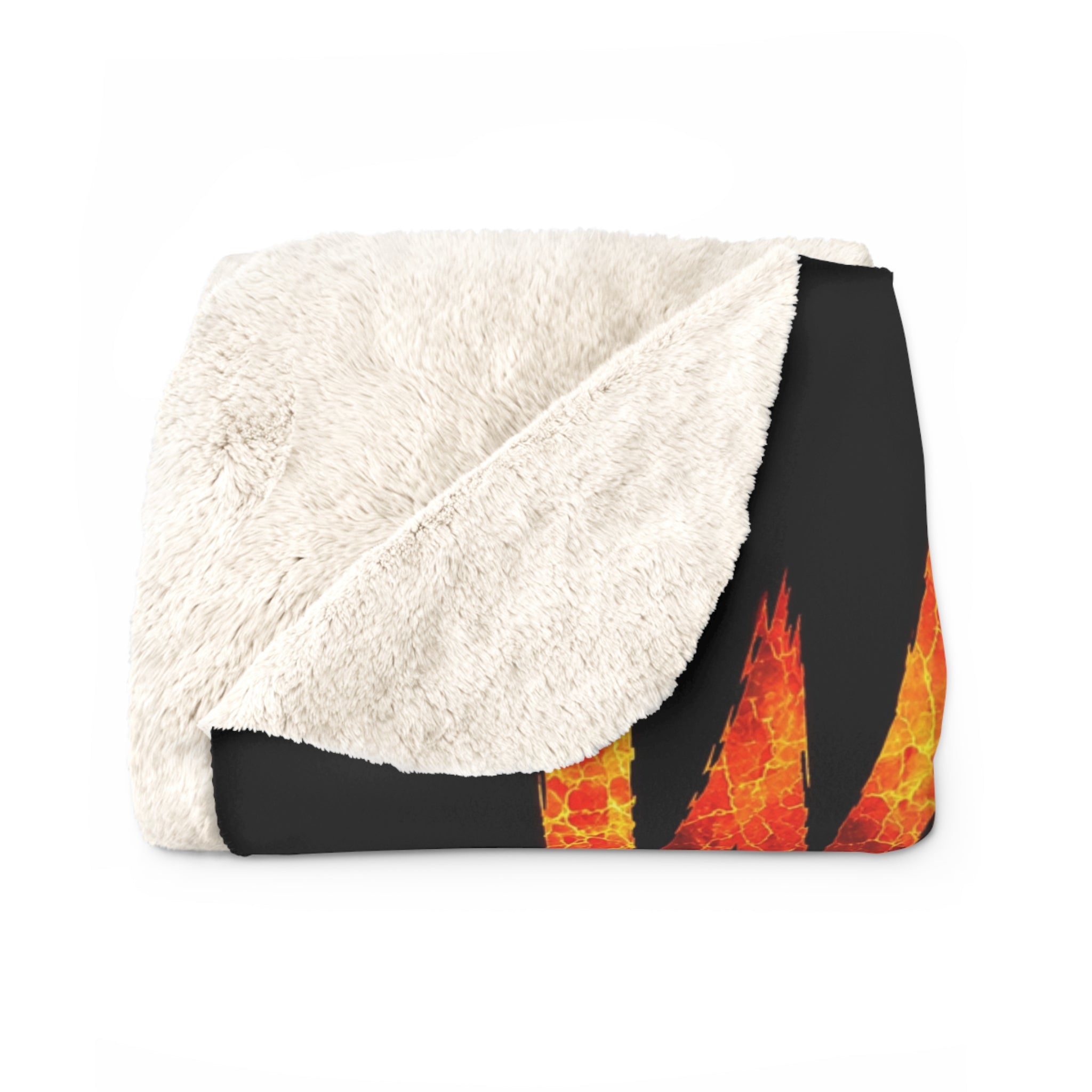 Wildfire Sherpa Blanket - 'Stay Fierce Burn Bright' Fiery Anubis Design