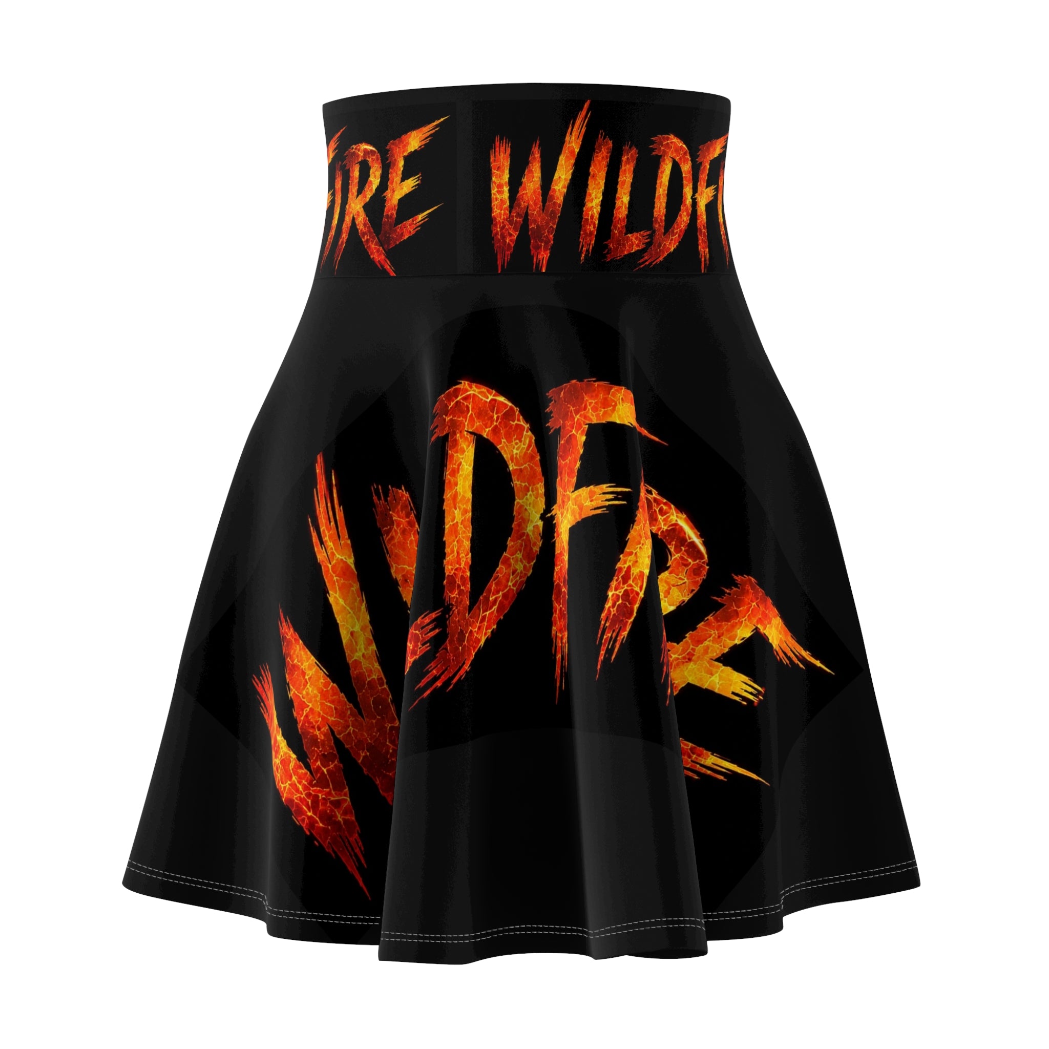 Wildfire Flame Graphic Skater Skirt — 'Wildfire' Bold Flame Print