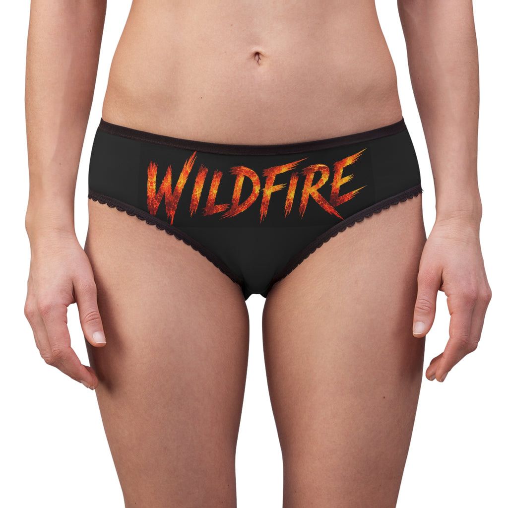 Wildfire Flame Logo Briefs — Women's Fiery Anubis Lace-Trim Underwear