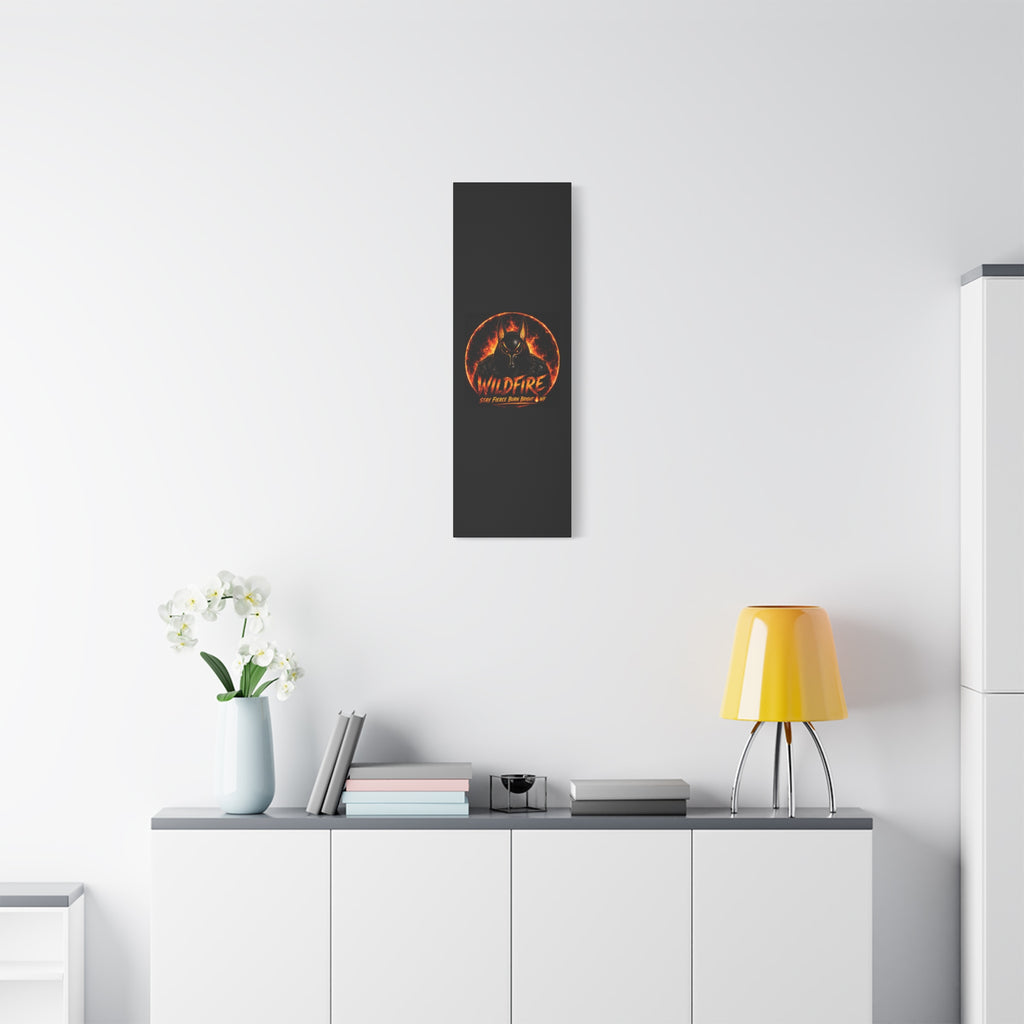 Wildfire Anubis Canvas — ‘WILDFIRE Stay Fierce Burn Bright’ Matte Stretched Wall Art