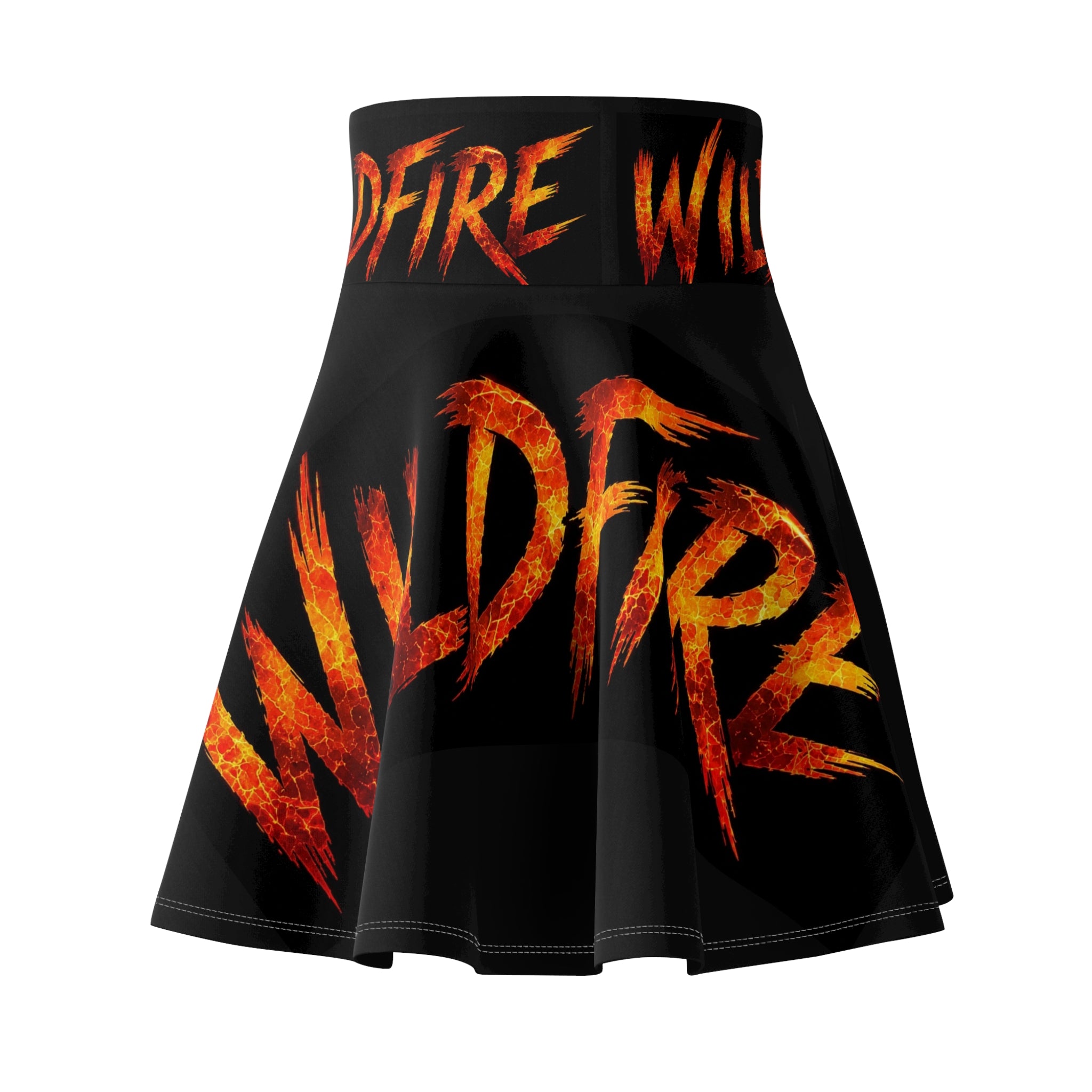 Wildfire Flame Graphic Skater Skirt — 'Wildfire' Bold Flame Print