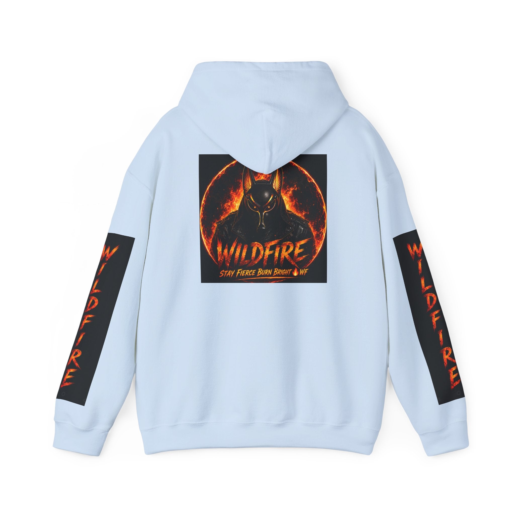 Wildfire Stay Fierce Burn Bright Hoodie — 'Wildfire' Flame Graphic Hooded Sweatshirt