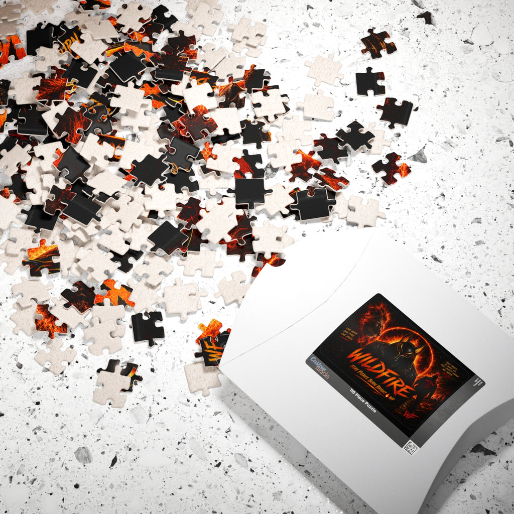 Wildfire Demon Flames Puzzle — 'Stay Fierce Burn Bright' Jigsaw (110/252/520/1014 pc)