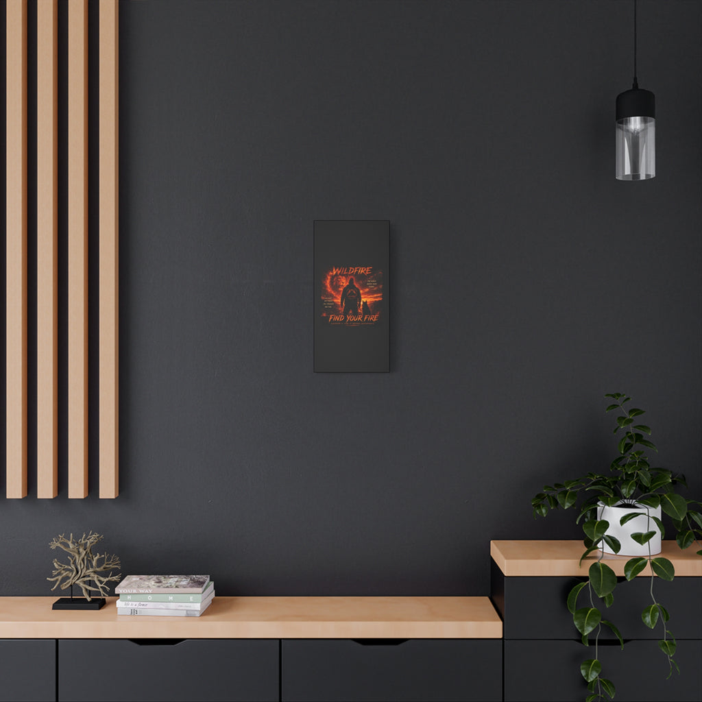 Wildfire 'Find Your Fire' Matte Canvas Wall Art — Inspirational Lion & Silhouette Scene