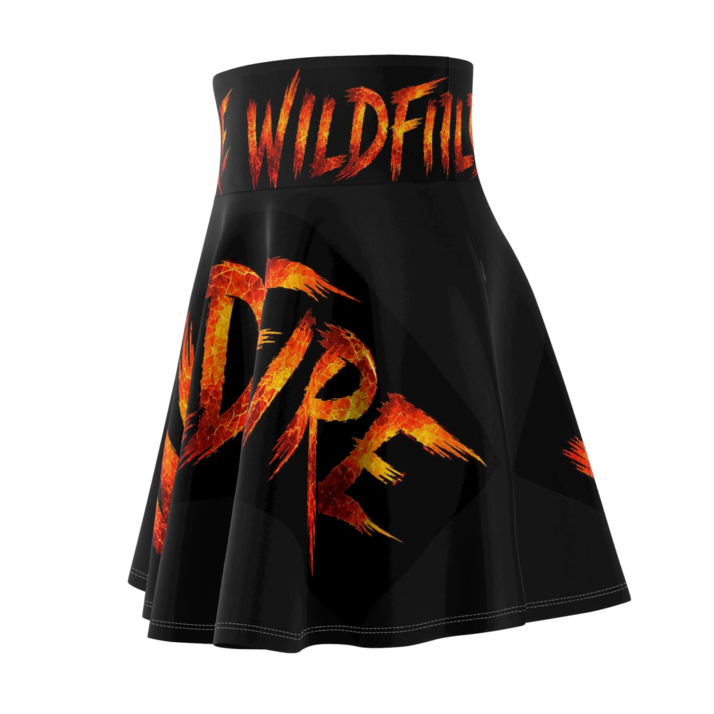 Wildfire Flame Graphic Skater Skirt — 'Wildfire' Bold Flame Print