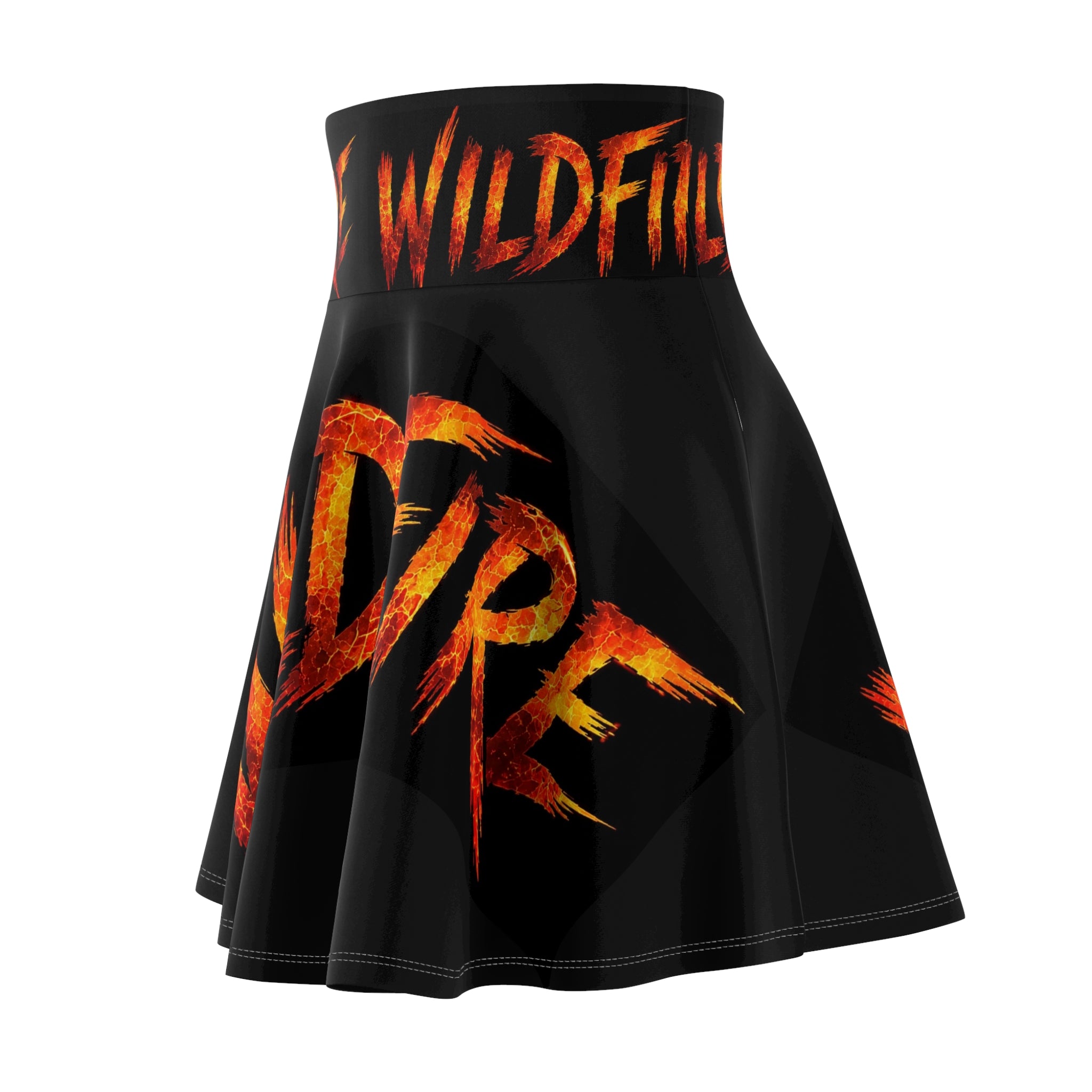 Wildfire Flame Graphic Skater Skirt — 'Wildfire' Bold Flame Print