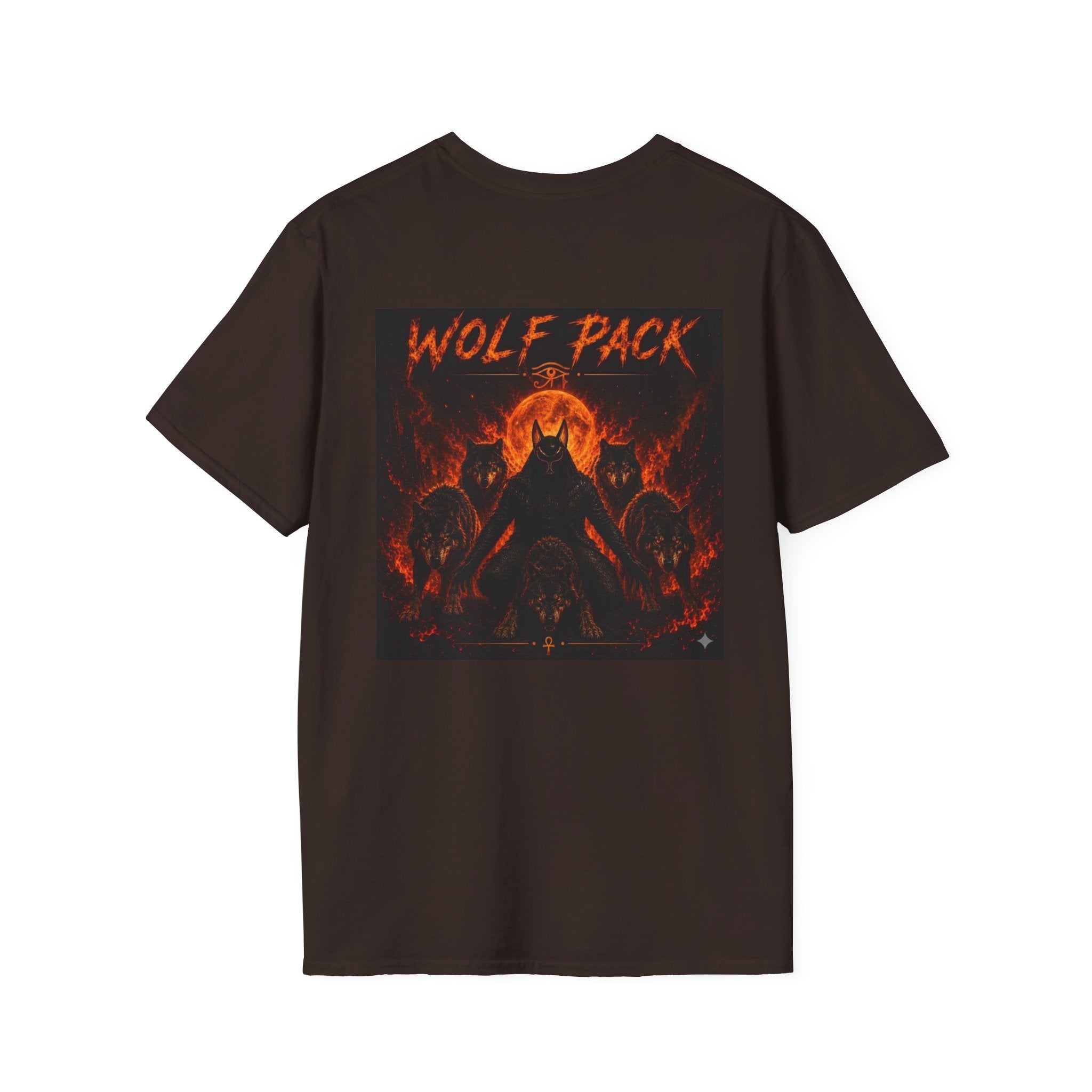 Wildfire Wolf Pack T-Shirt — Fiery Retro Text Tee