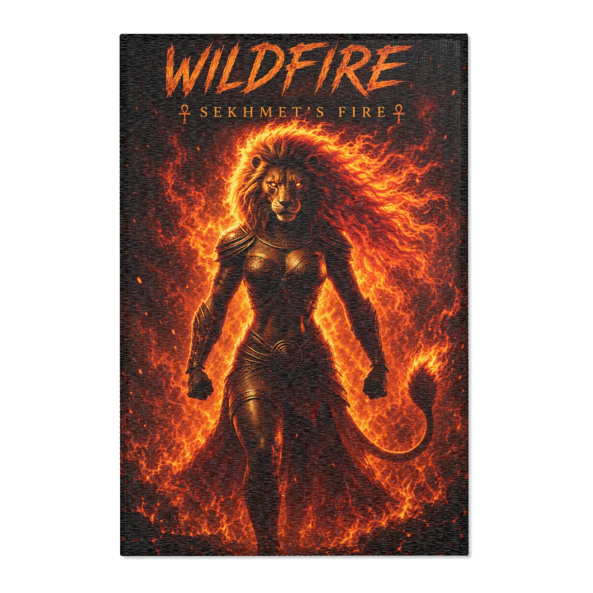 Wildfire Sekhmet's Fire Area Rug — Fiery Fantasy Decorative Floor Mat