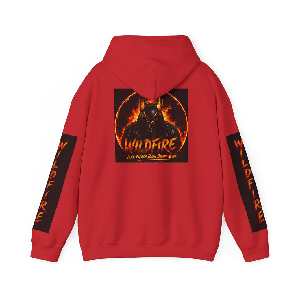 Wildfire Stay Fierce Burn Bright Hoodie — 'Wildfire' Flame Graphic Hooded Sweatshirt