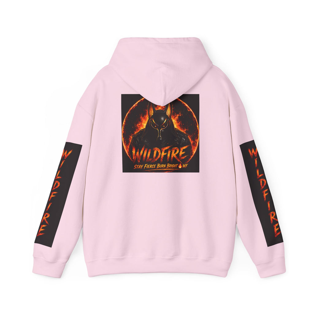 Wildfire Stay Fierce Burn Bright Hoodie — 'Wildfire' Flame Graphic Hooded Sweatshirt