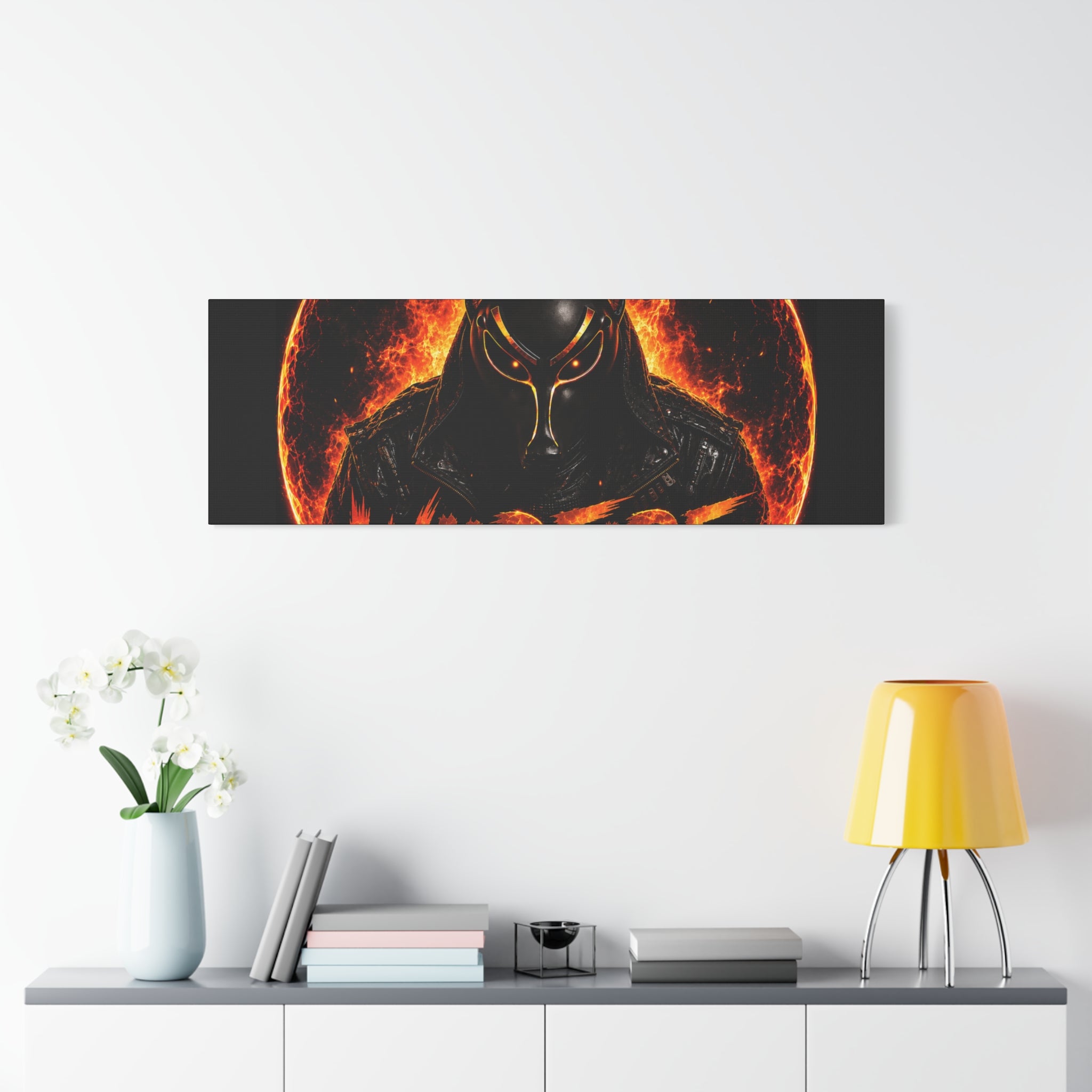Wildfire Anubis Canvas — ‘WILDFIRE Stay Fierce Burn Bright’ Matte Stretched Wall Art