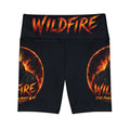 Wildfire Flame Logo Workout Shorts — "WILDFIRE" High-Waist Fitness Shorts