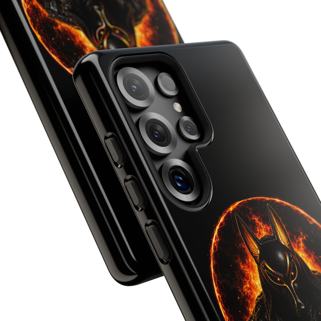 Wildfire Phone Case — Fierce Flaming Anubis Design, "Stay Fierce Burn Bright"