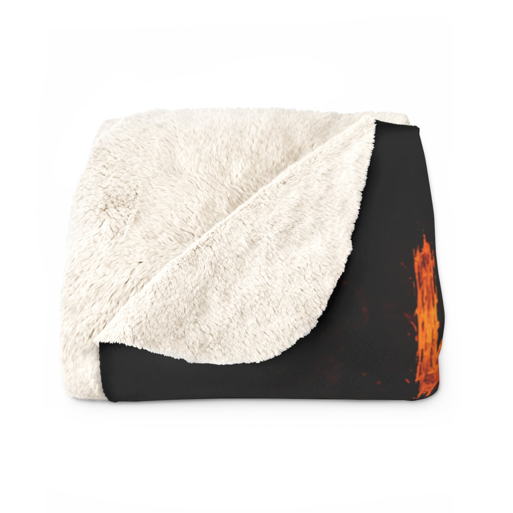 Wildfire Sherpa Fleece Blanket — 'Wildfire: Sekhmet's Fire' Fiery Lioness Throw