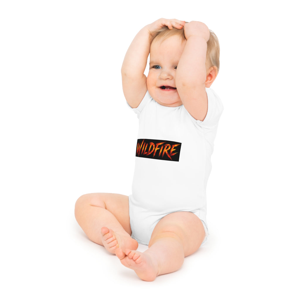 Wildfire Baby Bodysuit — Fiery Anubis Graphic Infant Onesie