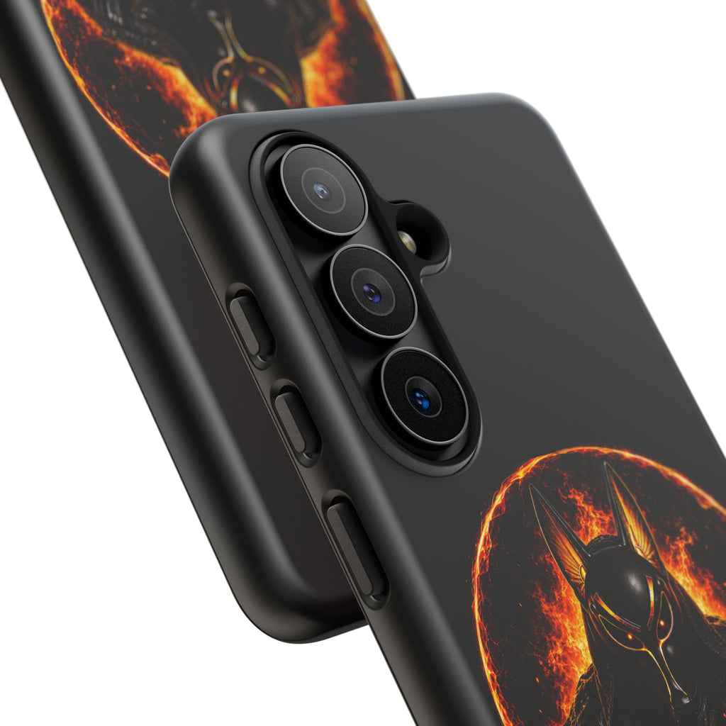 Wildfire Phone Case — Fierce Flaming Anubis Design, "Stay Fierce Burn Bright"