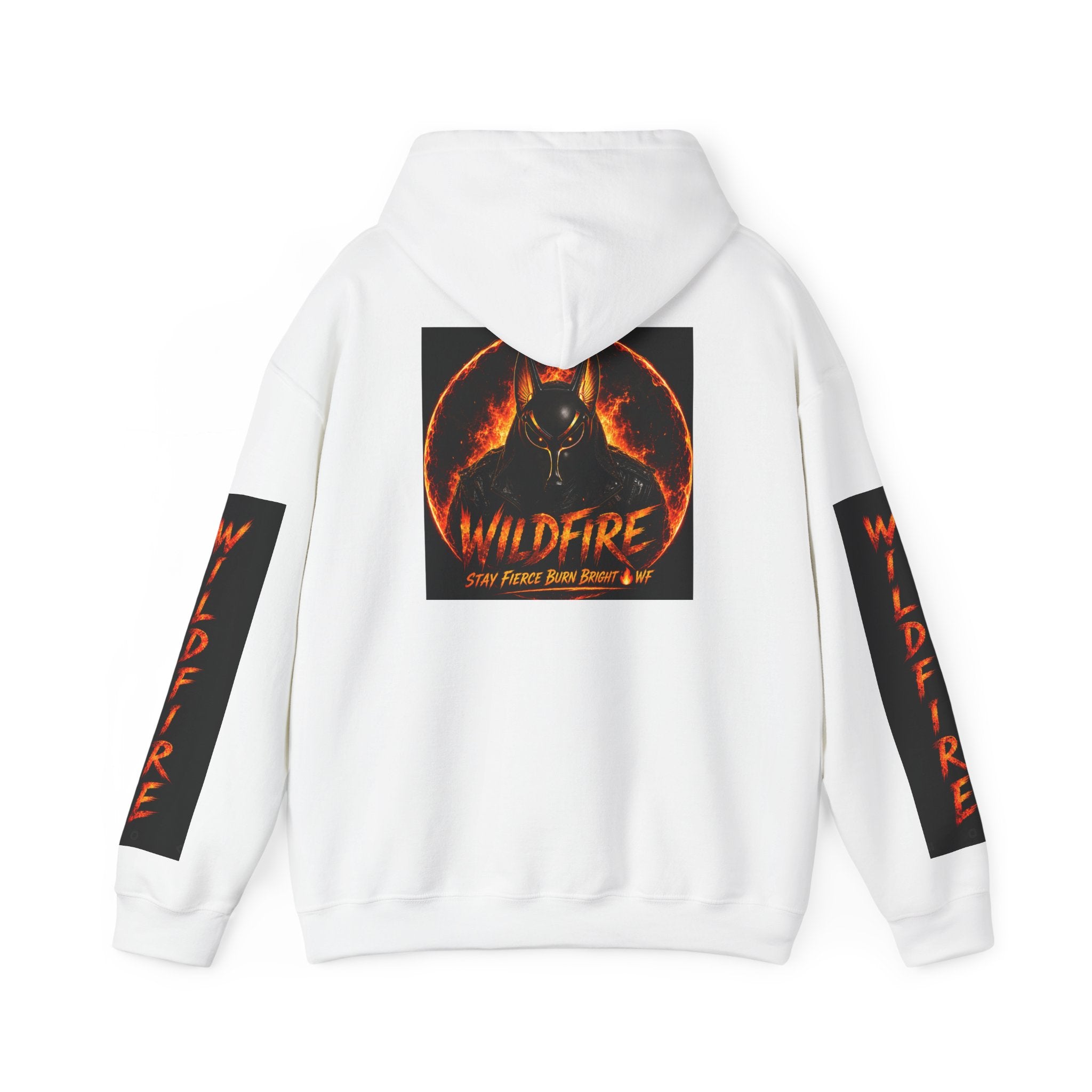 Wildfire Stay Fierce Burn Bright Hoodie — 'Wildfire' Flame Graphic Hooded Sweatshirt