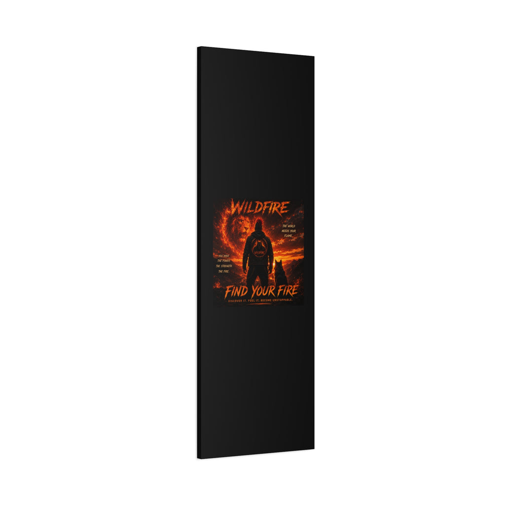 Wildfire 'Find Your Fire' Matte Canvas Wall Art — Inspirational Lion & Silhouette Scene