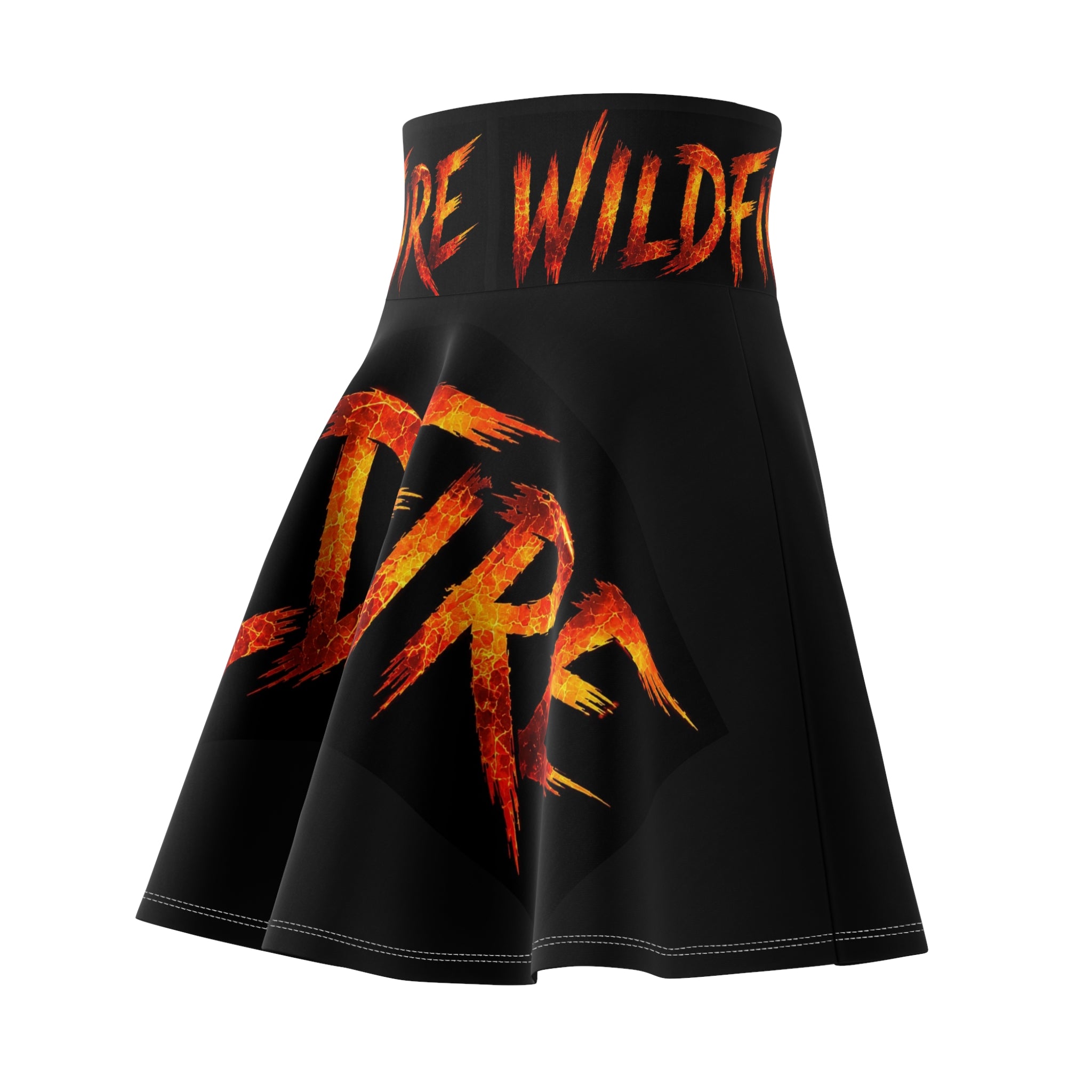 Wildfire Flame Graphic Skater Skirt — 'Wildfire' Bold Flame Print