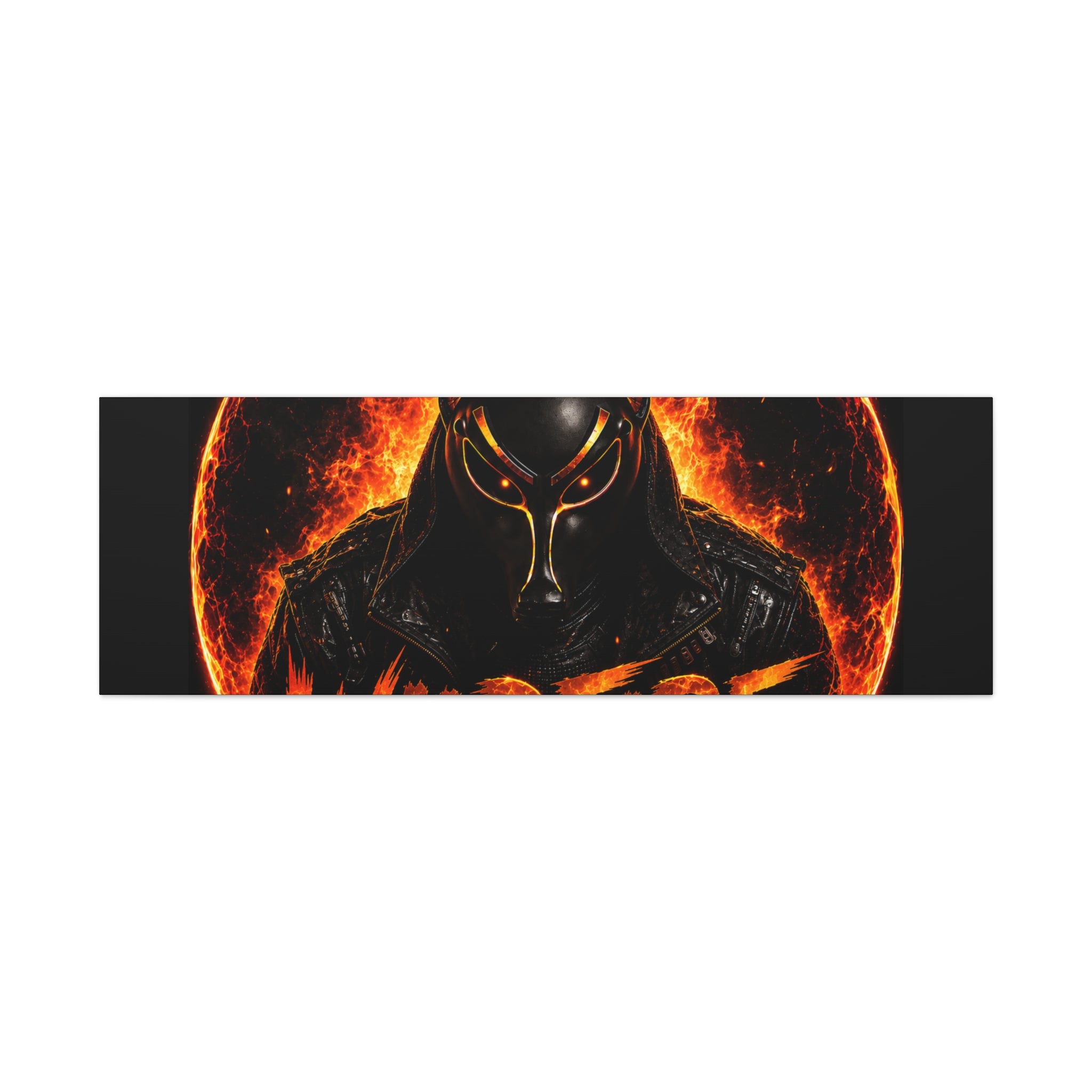Wildfire Anubis Canvas — ‘WILDFIRE Stay Fierce Burn Bright’ Matte Stretched Wall Art