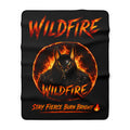 Wildfire Sherpa Blanket - 'Stay Fierce Burn Bright' Fiery Anubis Design