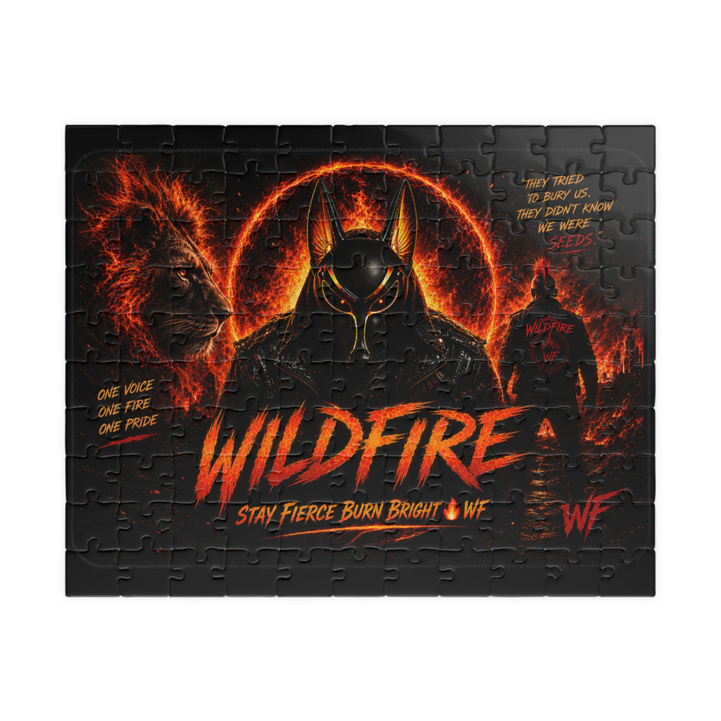 Wildfire Demon Flames Puzzle — 'Stay Fierce Burn Bright' Jigsaw (110/252/520/1014 pc)