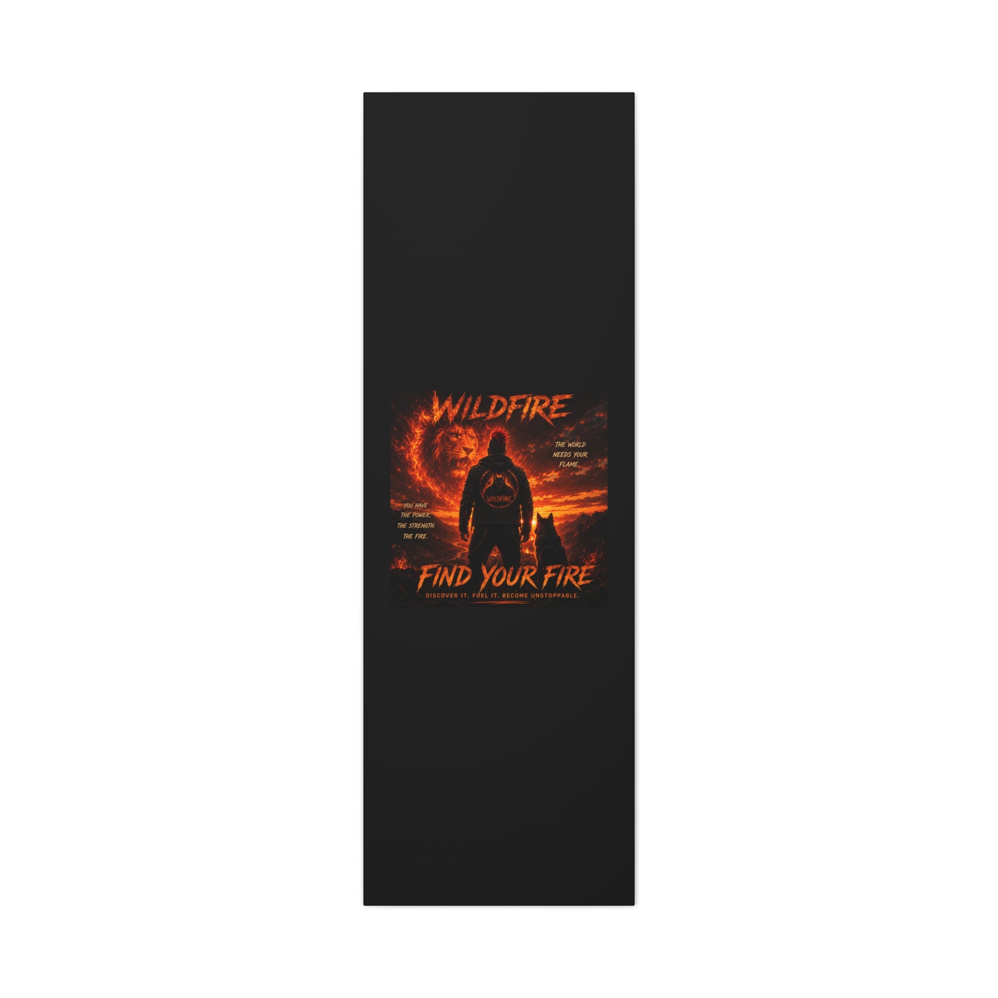 Wildfire 'Find Your Fire' Matte Canvas Wall Art — Inspirational Lion & Silhouette Scene