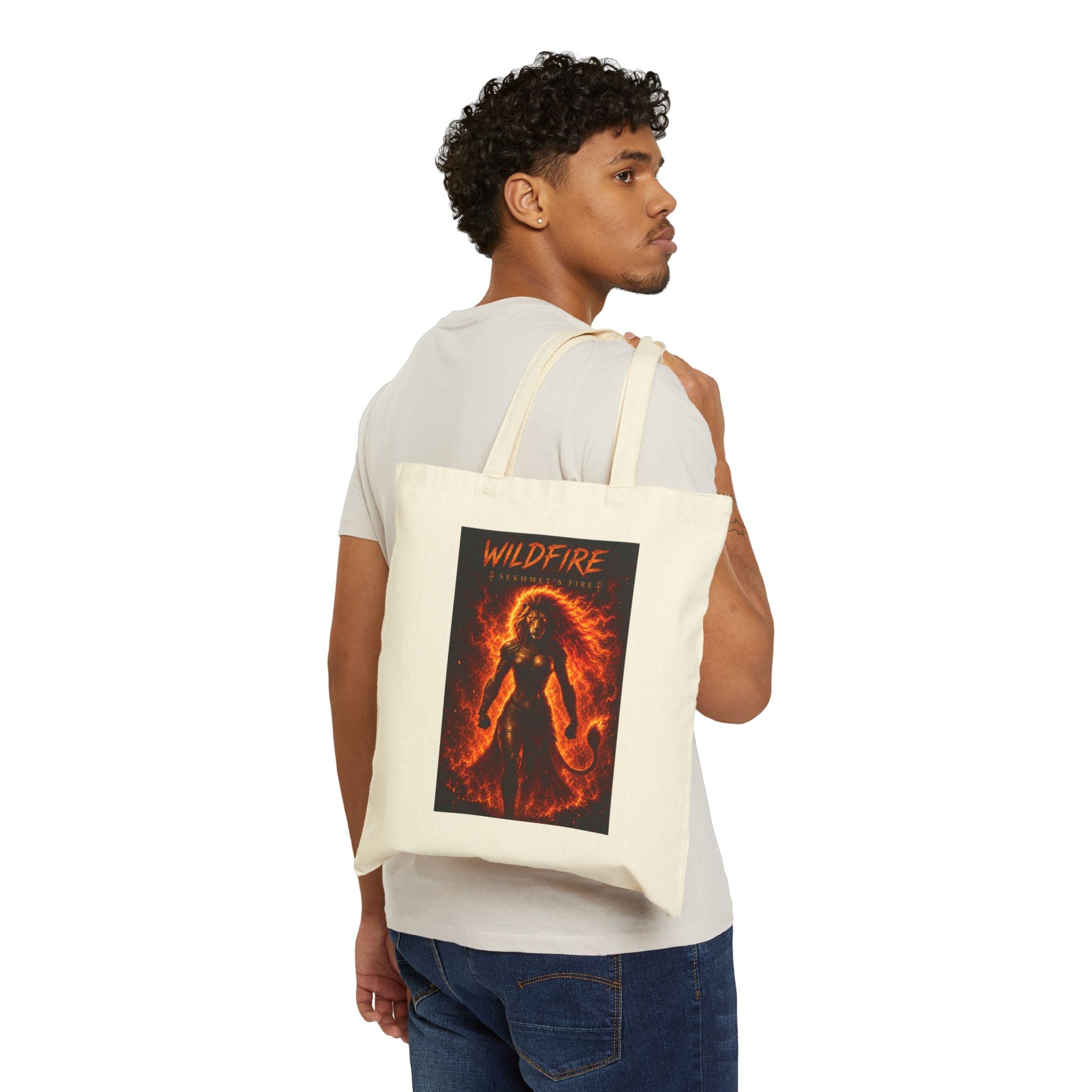 Wildfire Tote Bag — "Tomorrow Burrows Burns Brighter" Fiery Phoenix Print