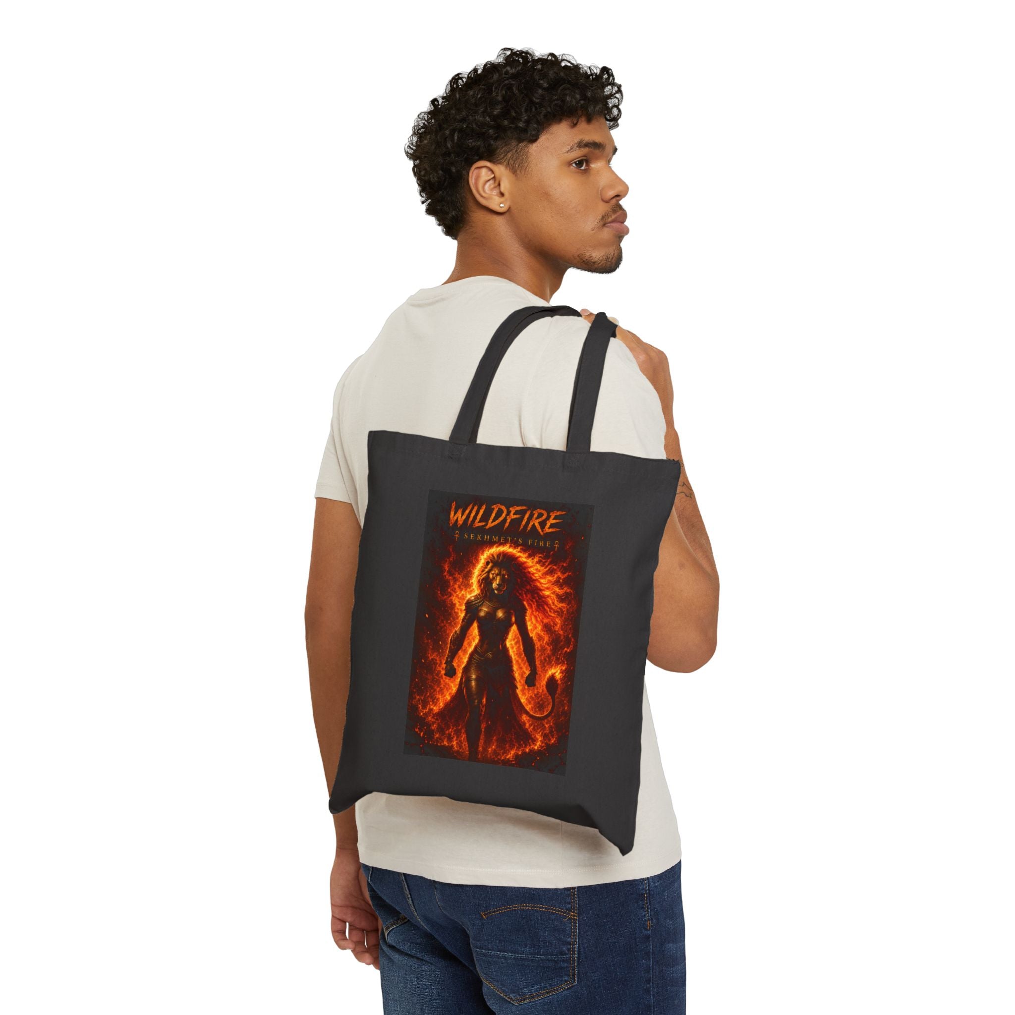 Wildfire Tote Bag — "Tomorrow Burrows Burns Brighter" Fiery Phoenix Print