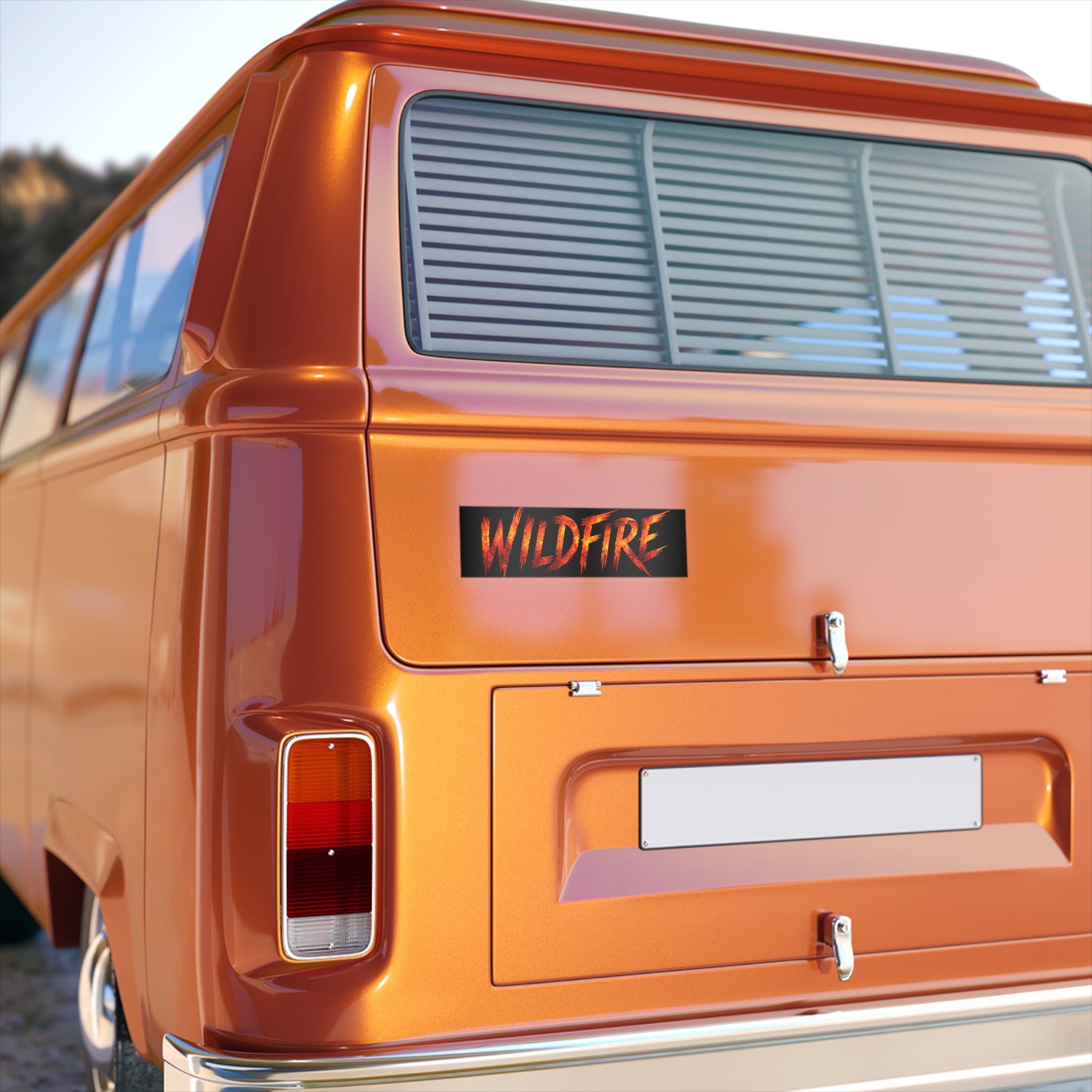 Wildfire Bumper Sticker – Fiery Logo Car Decal