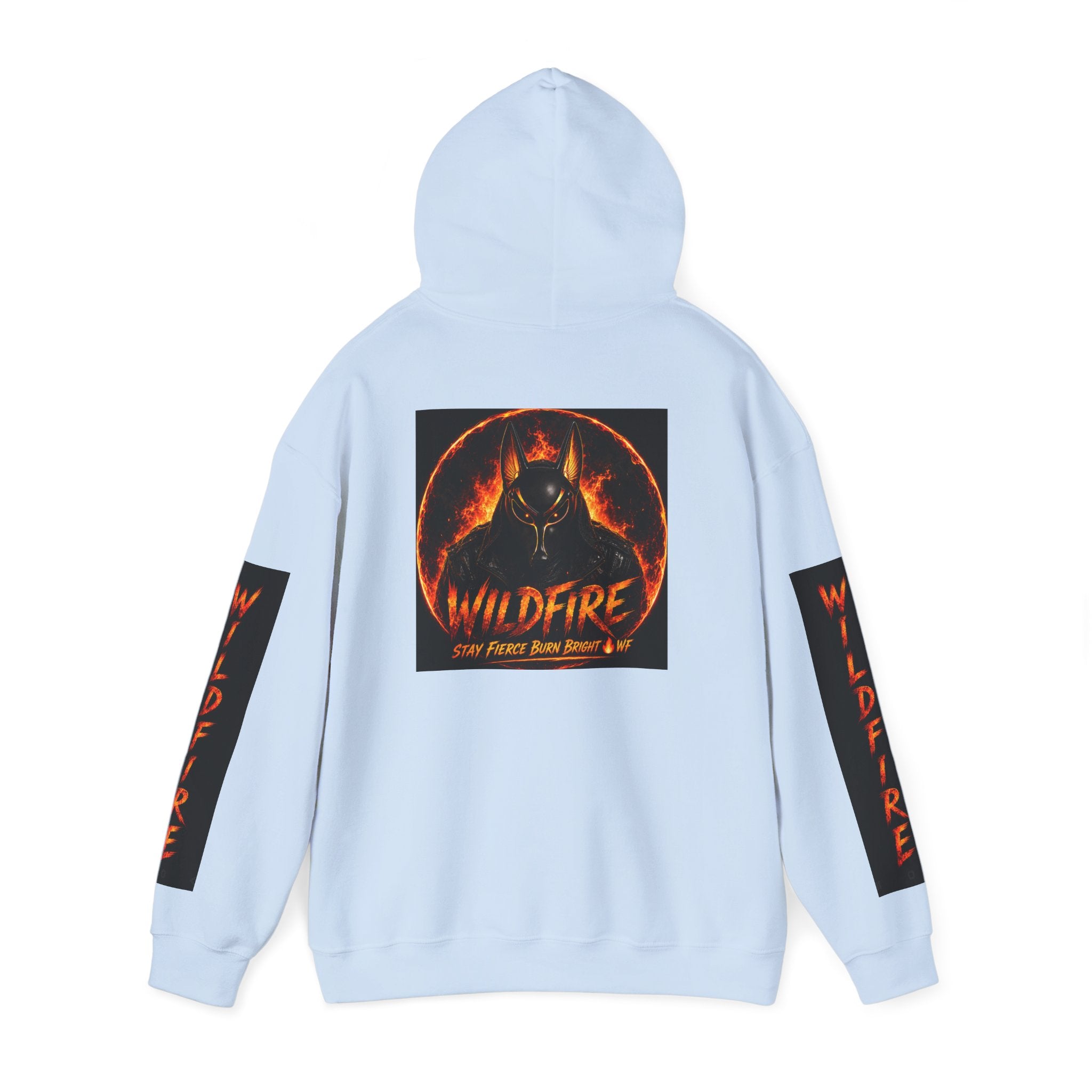 Wildfire Stay Fierce Burn Bright Hoodie — 'Wildfire' Flame Graphic Hooded Sweatshirt