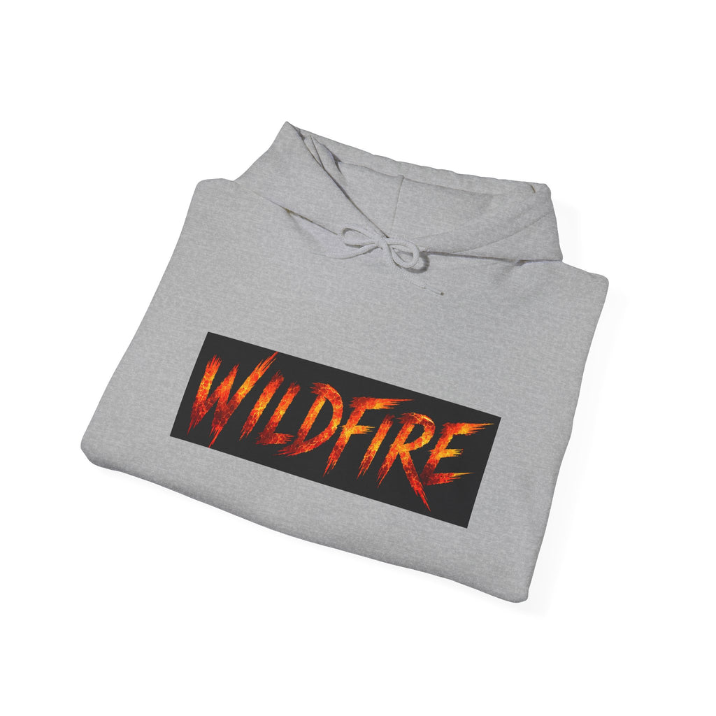 Wildfire Sekhmet's Fire Graphic Hoodie — Fiery Elemental Back Art & Sleeve Text