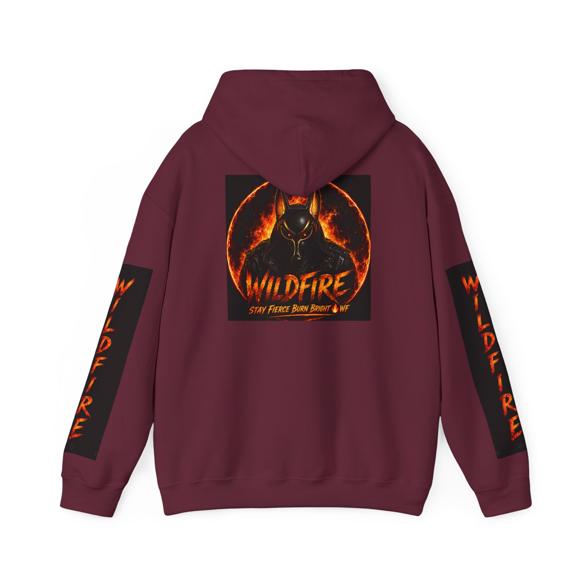 Wildfire Stay Fierce Burn Bright Hoodie — 'Wildfire' Flame Graphic Hooded Sweatshirt
